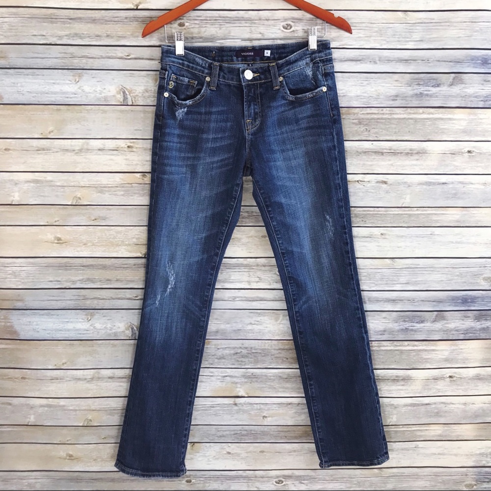 Vigoss Distressed Medium Wash Stretch Jeans